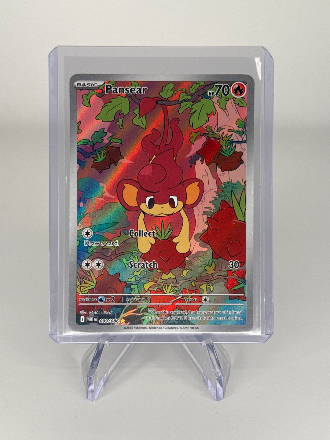 Pokemon TCG 2025 Pansear White Flare Full Art Illustration Rare, 099/086