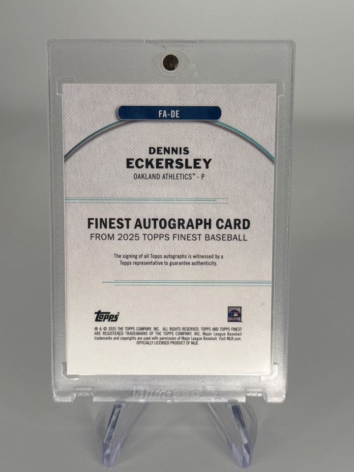 Dennis Eckersley 2025 Topps Finest Gold Refractor Auto, 20/50