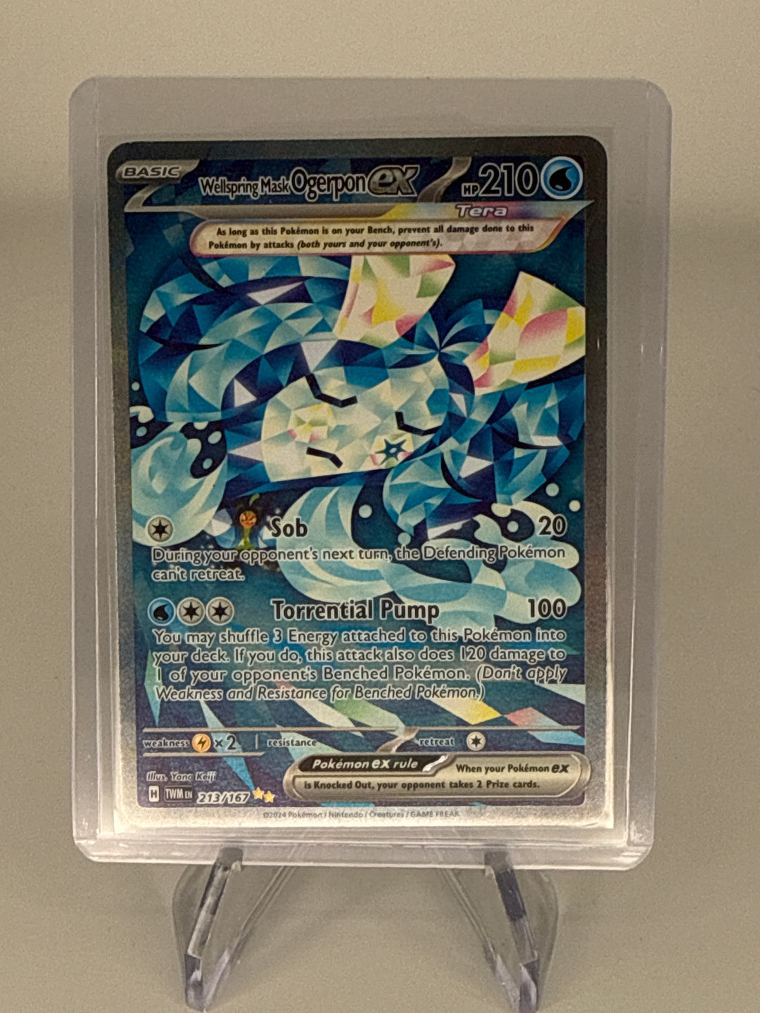 Pokémon TCG 2024 Wellspring Mask Ogerppon EX Twighlight Masquerade, 213/167