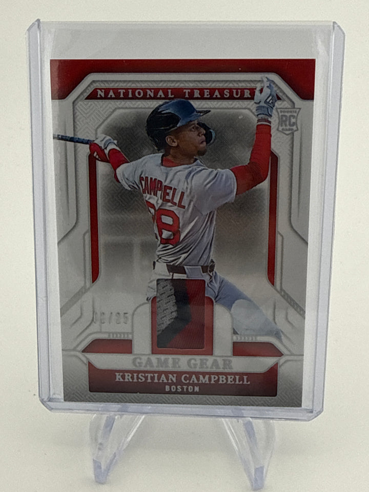 Kristian Campbell 2025 Panini National Treasures Game Gear Rookie Relic, 02/25