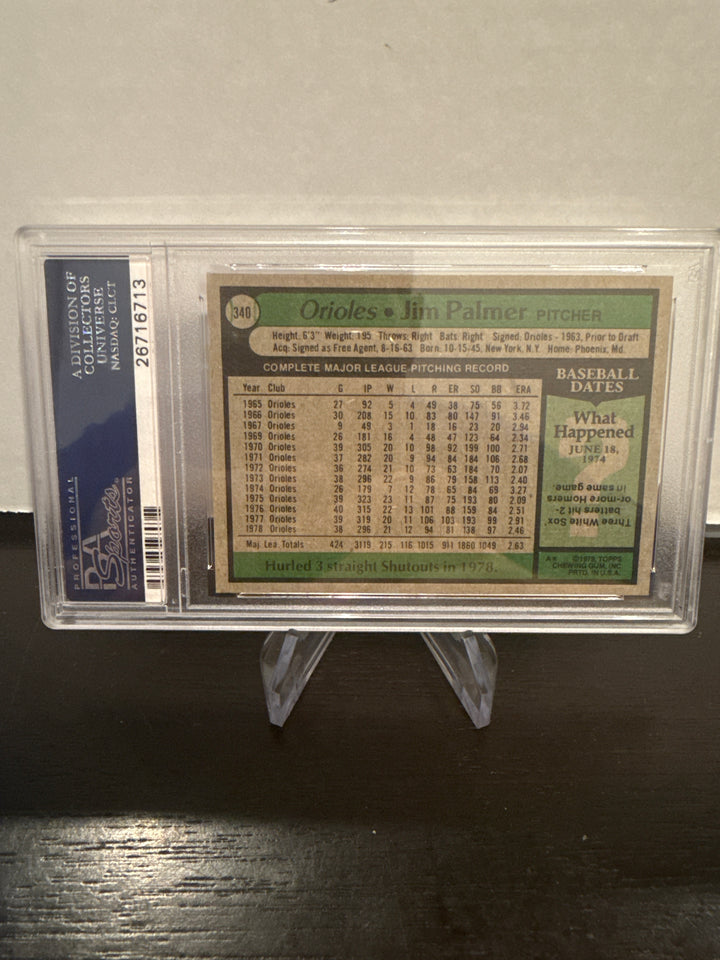 Jim Palmer 1979 Topps AL All Star, PSA 7