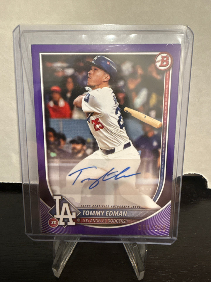 Tommy Edman 2025 Bowman Purple Auto, 011/250