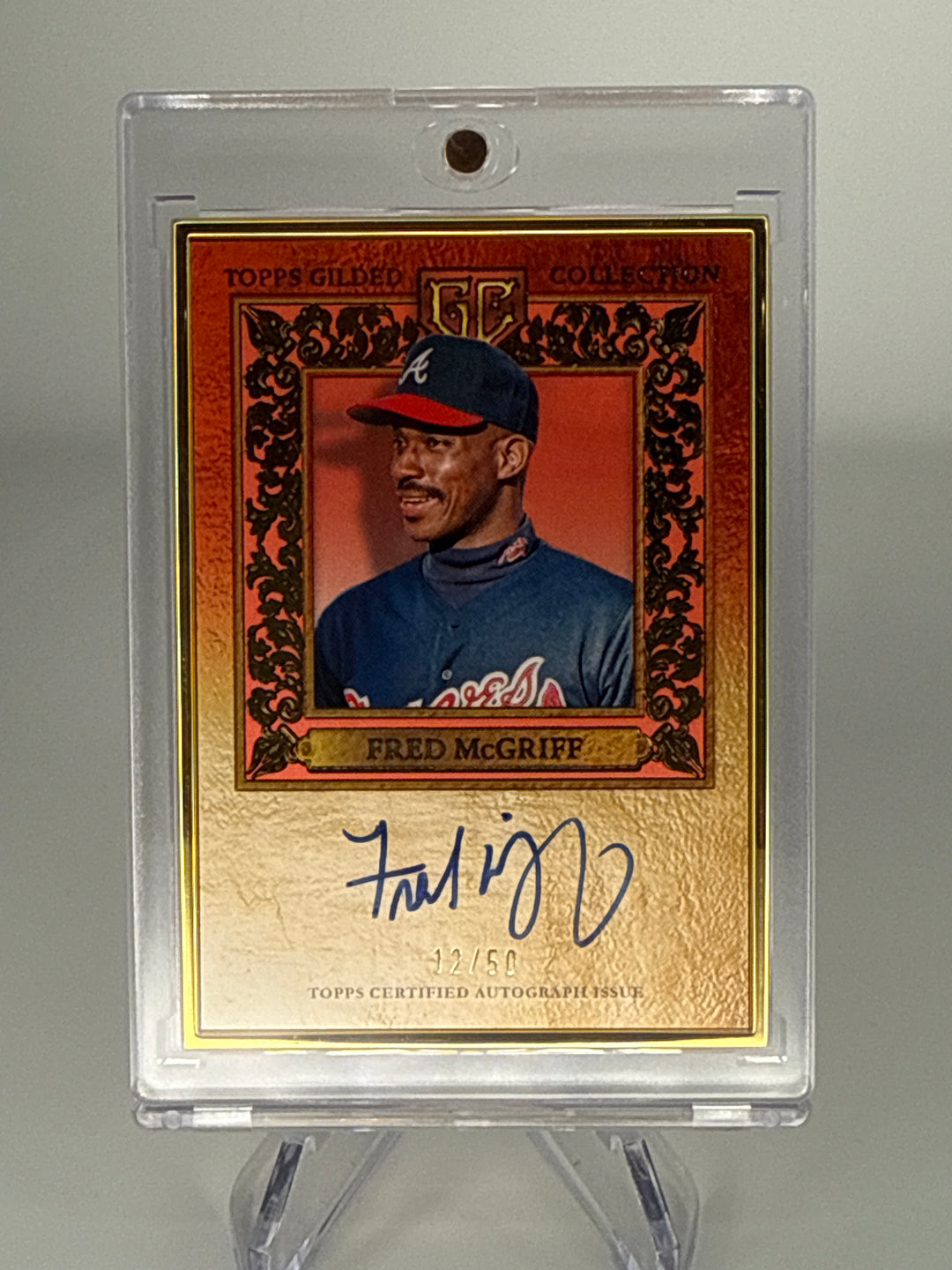 Fred McGriff 2025 Topps Gilded Collection Gold Framed Auto, 12/50