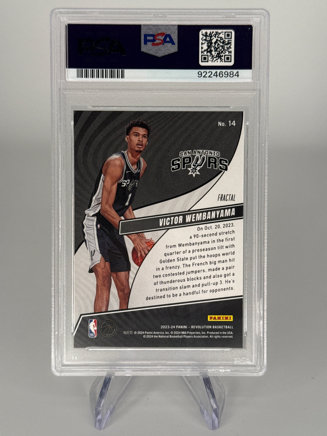 Victor Wembanyama 2023 Panini Revolution Fractal Rookie, PSA 10 Gem Mint