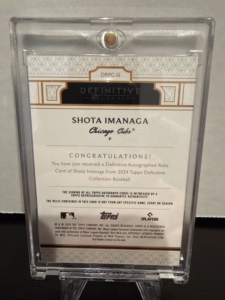 Shota Imanaga 2024 Topps Definitive Collection Rookie Patch Auto Green, 12/25