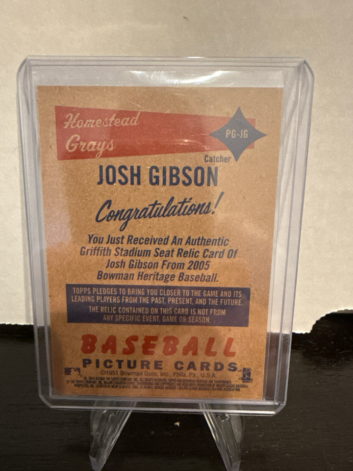 Josh Gibson 2005 Bowman Heritage Pieces of Greatness Relic