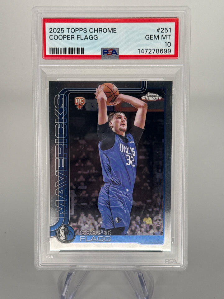 Cooper Flagg 2025 Topps Chrome Rookie, PSA 10 Gem Mint