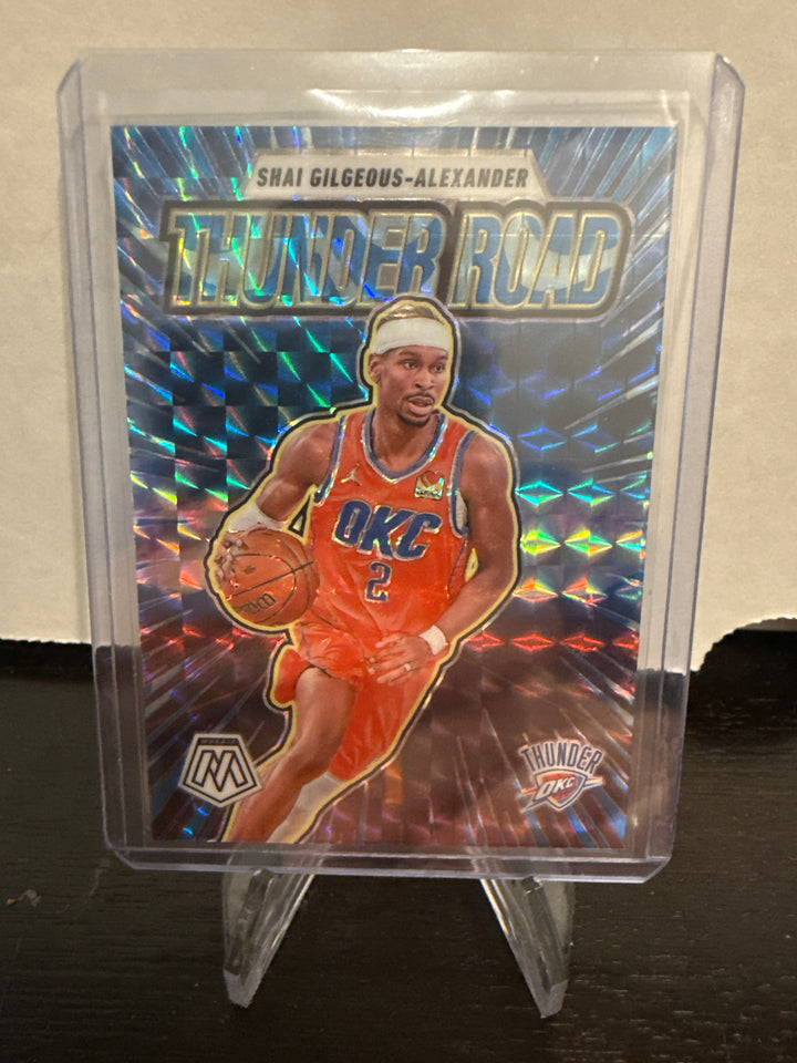 Shai Gilgeous-Alexander 2024-2025 Panini Mosaic Thunder Road Reactive Blue Mosaic, 61/99