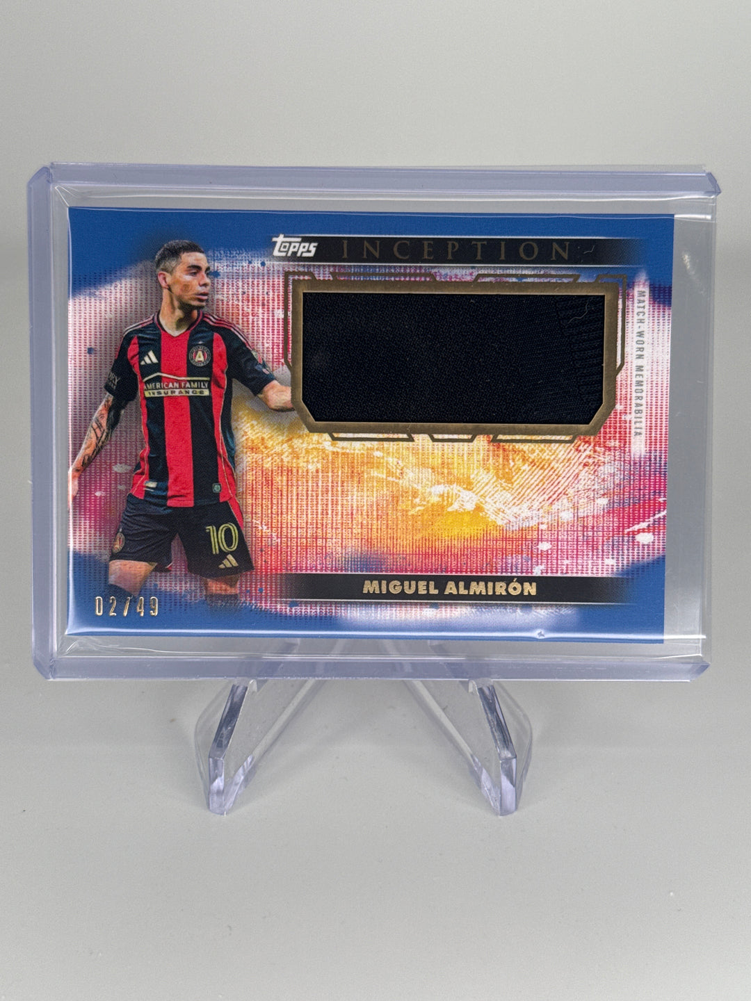 Miguel Almiron 2025 Topps Inception MLS Match Worn Relic, 02/49