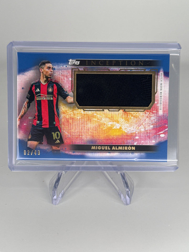 Miguel Almiron 2025 Topps Inception MLS Match Worn Relic, 02/49