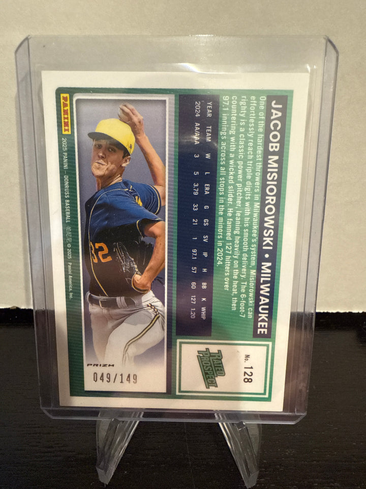 Jacob Misiorowski 2025 Panini Donruss Optic Flex Emoji Rated Prospect, 049/149