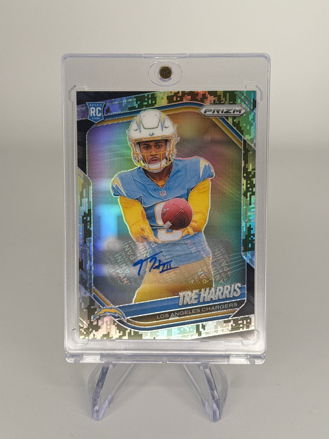 Tre Harris 2025 Panini Prizm Camo Prizm Rookie Auto, 15/25