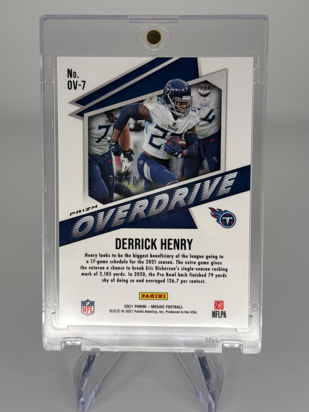 Derrick Henry 2021 Panini Mosaic Overdrive Gold Mosaic, 06/10