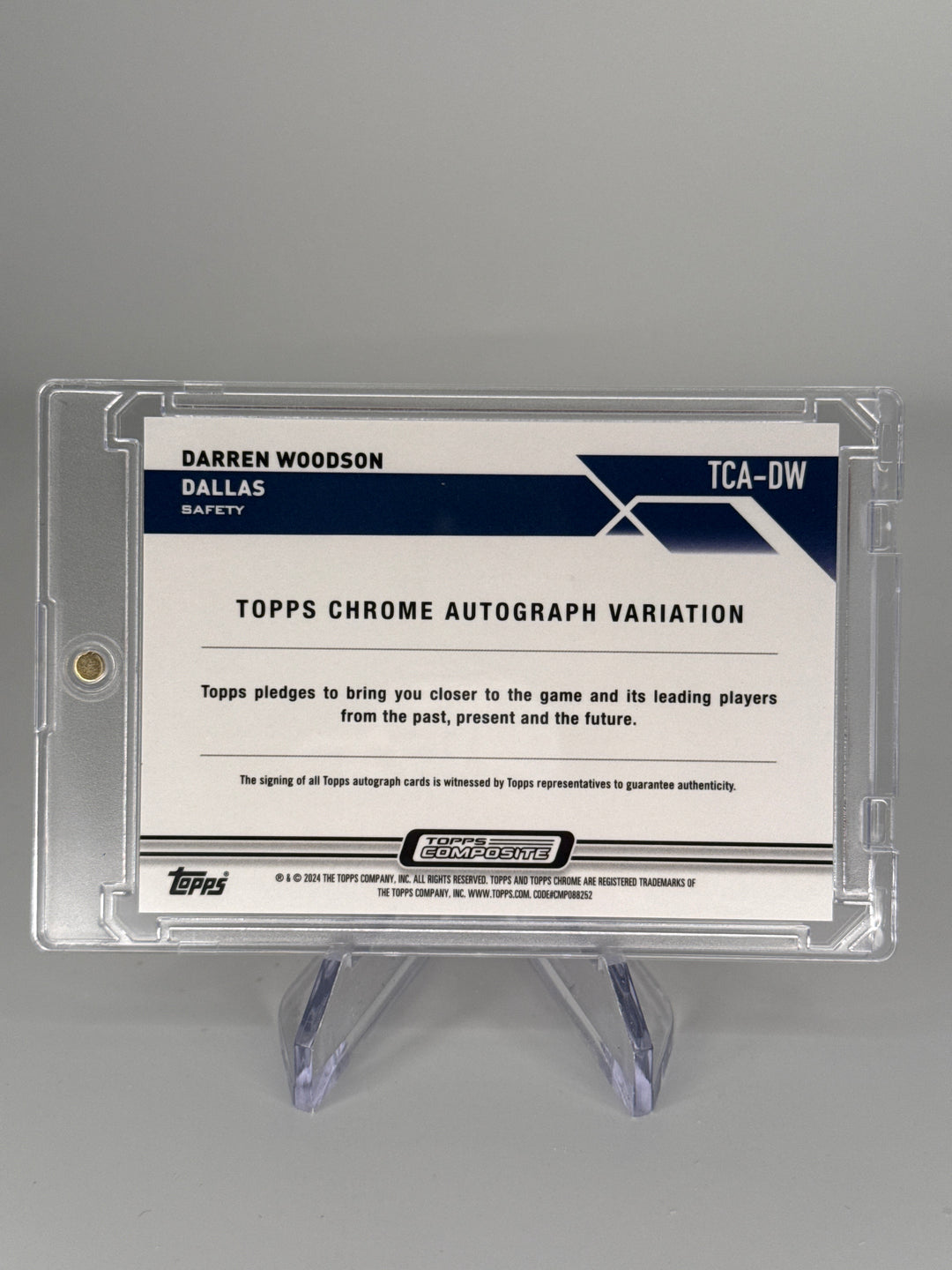 Darren Woodson 2024 Topps Chrome Orange Geometric Refractor Auto, 08/25