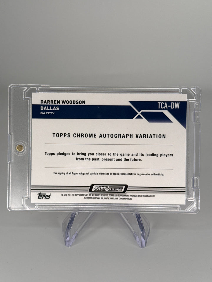 Darren Woodson 2024 Topps Chrome Orange Geometric Refractor Auto, 08/25