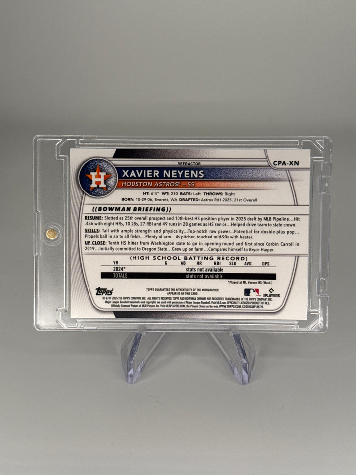 Xavier Neyens 2025 Bowman Chrome 1st  Refractor Auto, 230/499