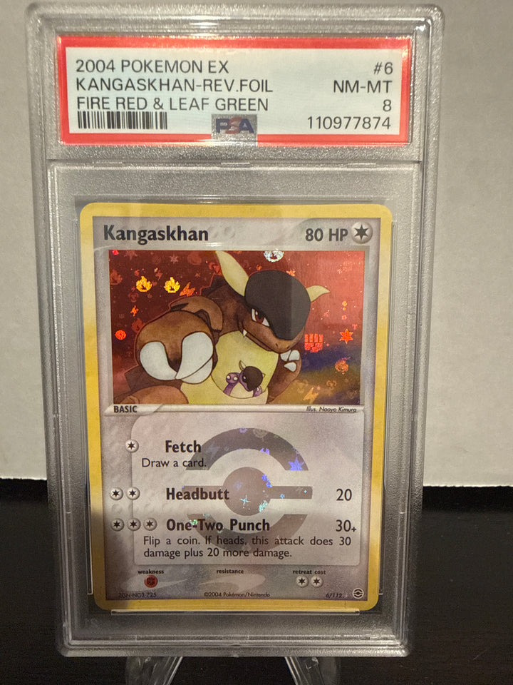 Pokemon TCG 2004 Kangaskhan Fire Red & Leaf Green Reverse Foil, 6/112, PSA 8