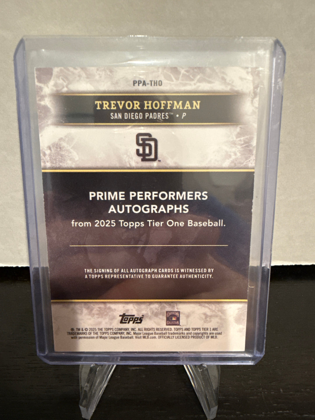 Trevor Hoffman 2025 Topps Tier One Prime Performers Auto Green, 14/20
