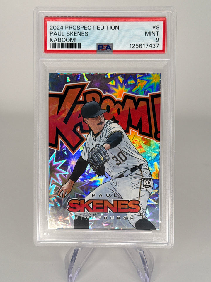 Paul Skenes 2024 Panini Prospect Editon Kaboom SSP Case Hit Rookie, PSA 9 Mint