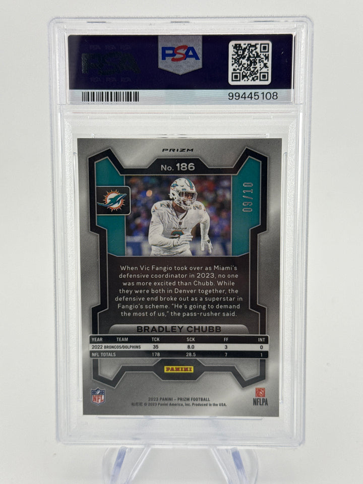 Bradley Chubb 2023 Panini Prizm Gold Shimmer Prizm, 09/10, PSA 10 Gem Mint