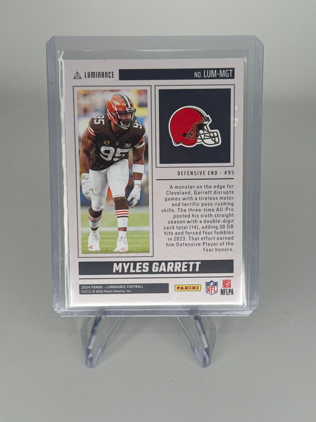 Myles Garrett 2024 Panini Luminance Luminosity SSP Case Hit