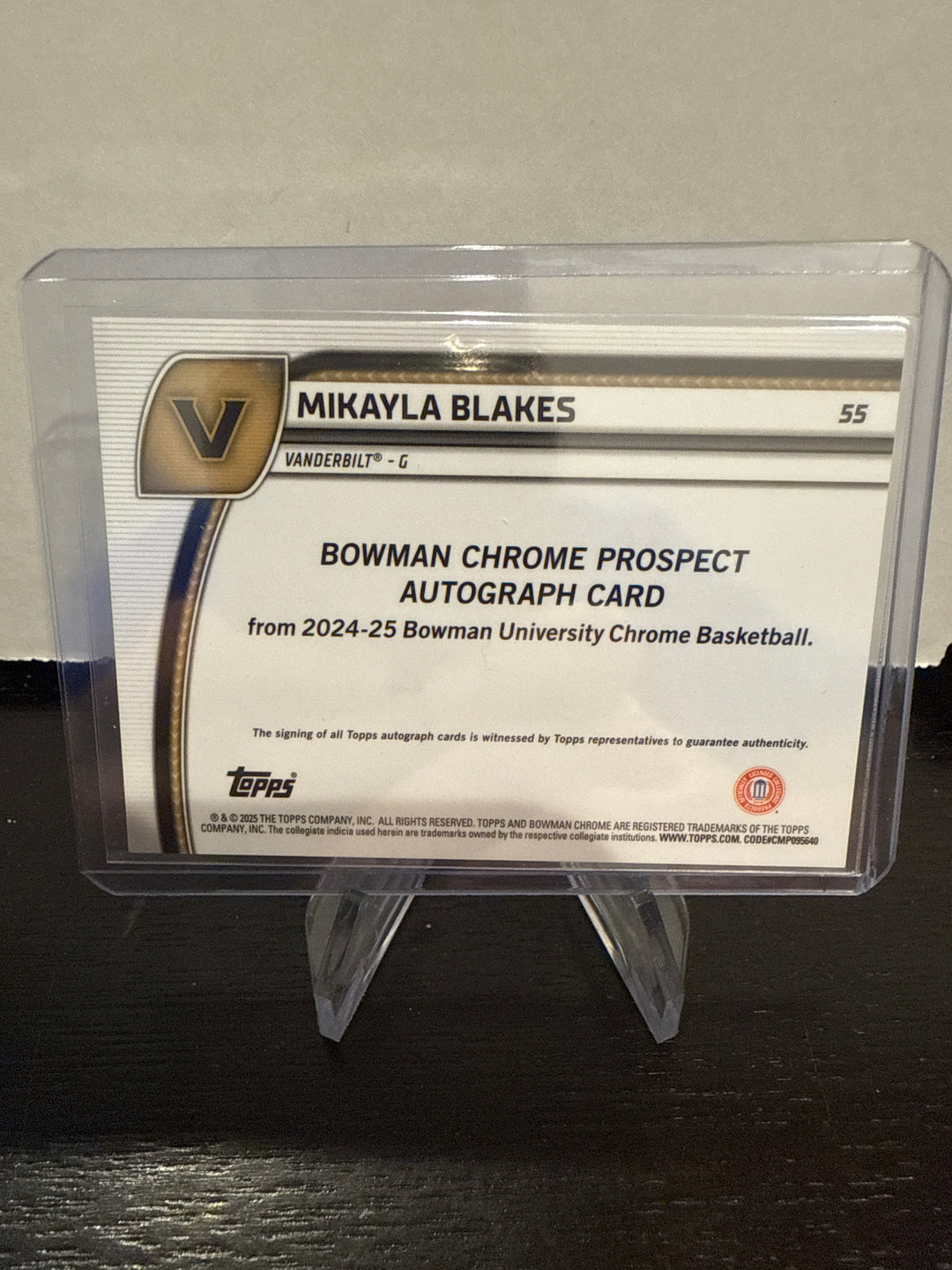 Mikayla Blakes 2025 Bowman Chrome University 1st Bowman Auto