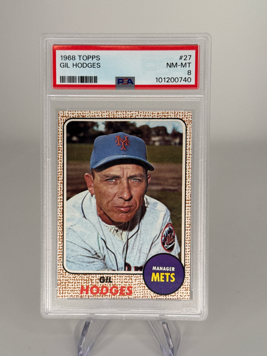 Gil Hodges 1969 Topps, PSA 8