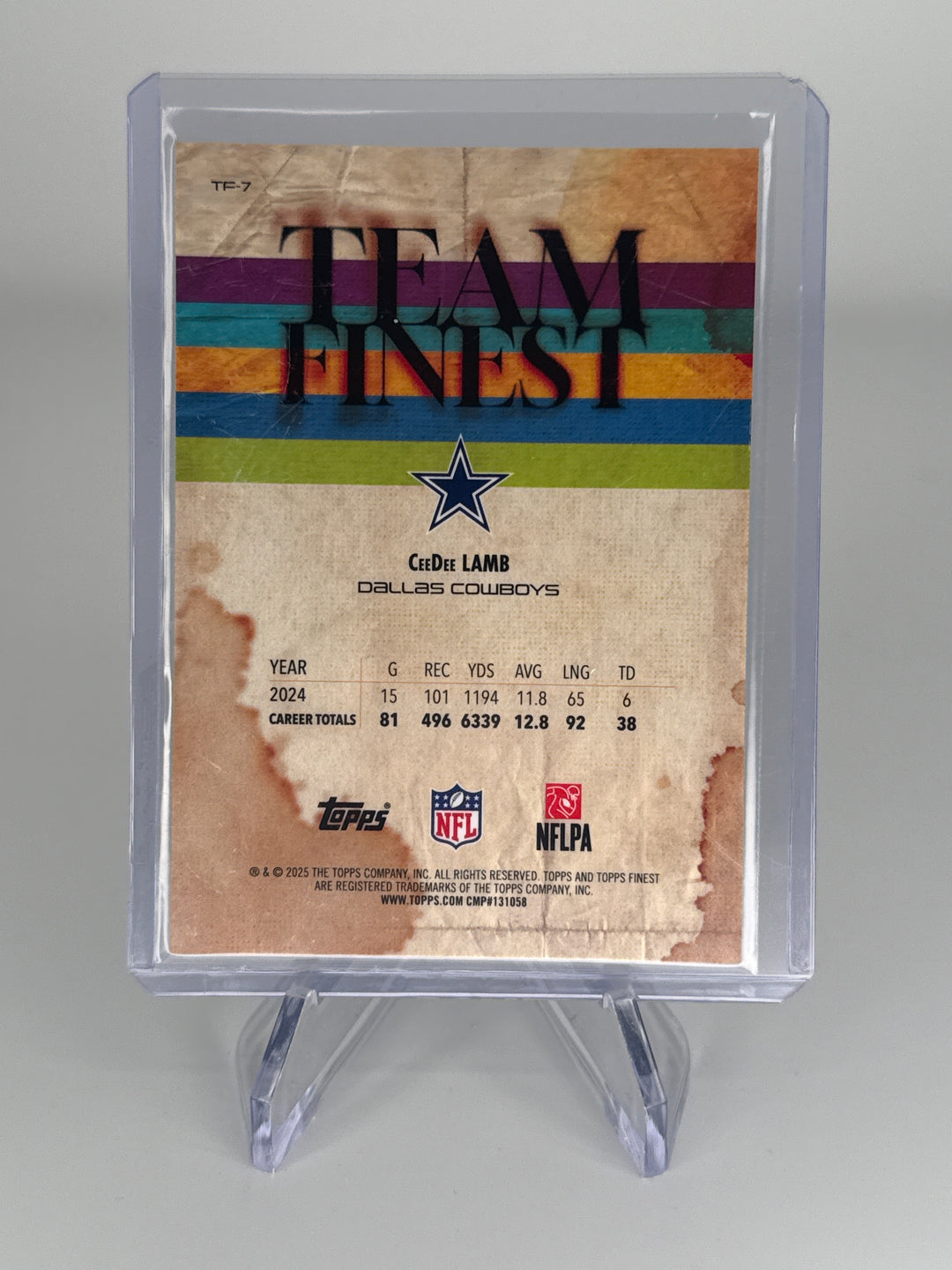 Ceedee Lamb 2025 Topps Finest Team Finest Black Geometric Refractor, 05/10