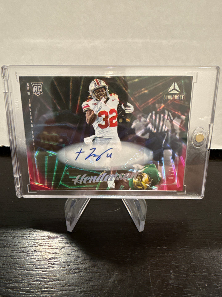 TreVeyon Henderson 2025 Panini Luminance Rookie Auto Pink, 02/10