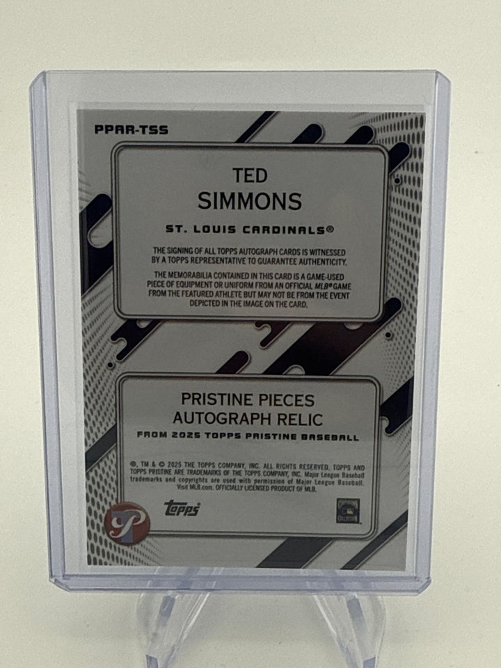 Ted Simmons 2025 Topps Pristine Auto Relic Blue, 68/75