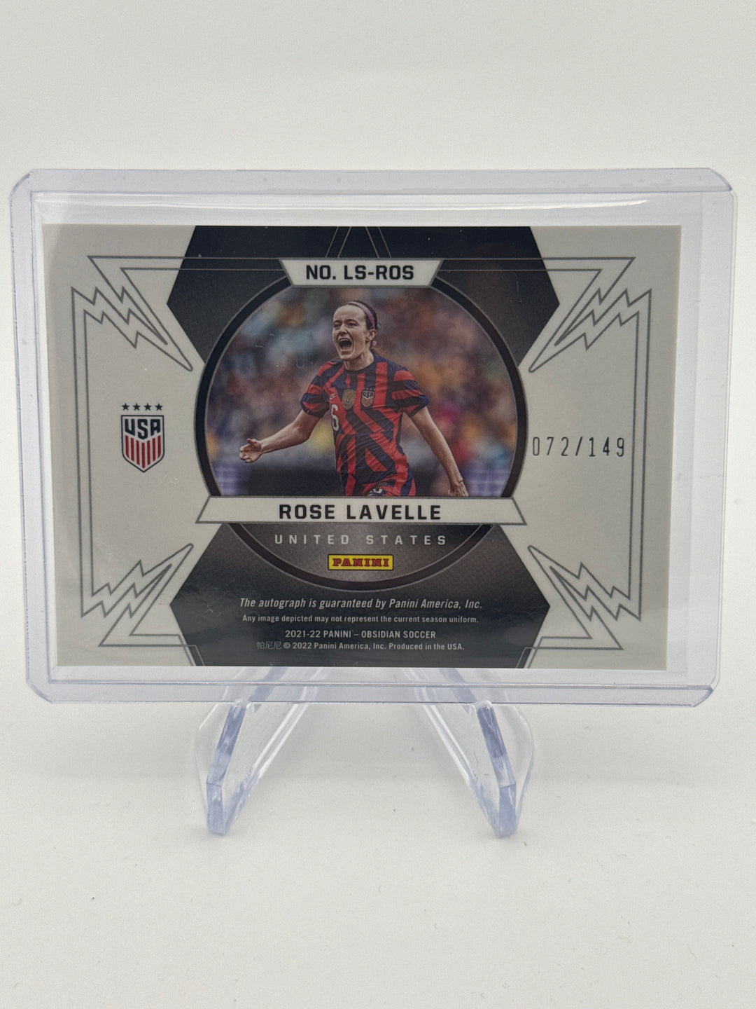 Rose Lavelle 2021-2022 Panini Obsidian Lightning Strike Auto, 072/149