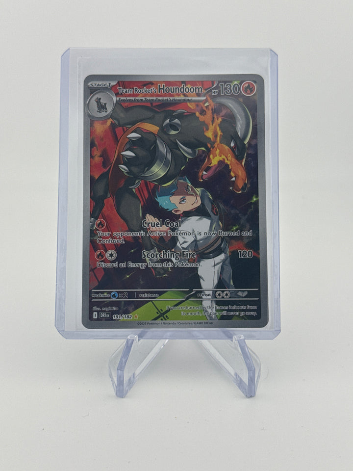 Pokemon TCG 2025 Team Rocket's Houndoom Destined Rivals Full Art Illustration Rare, 191/182