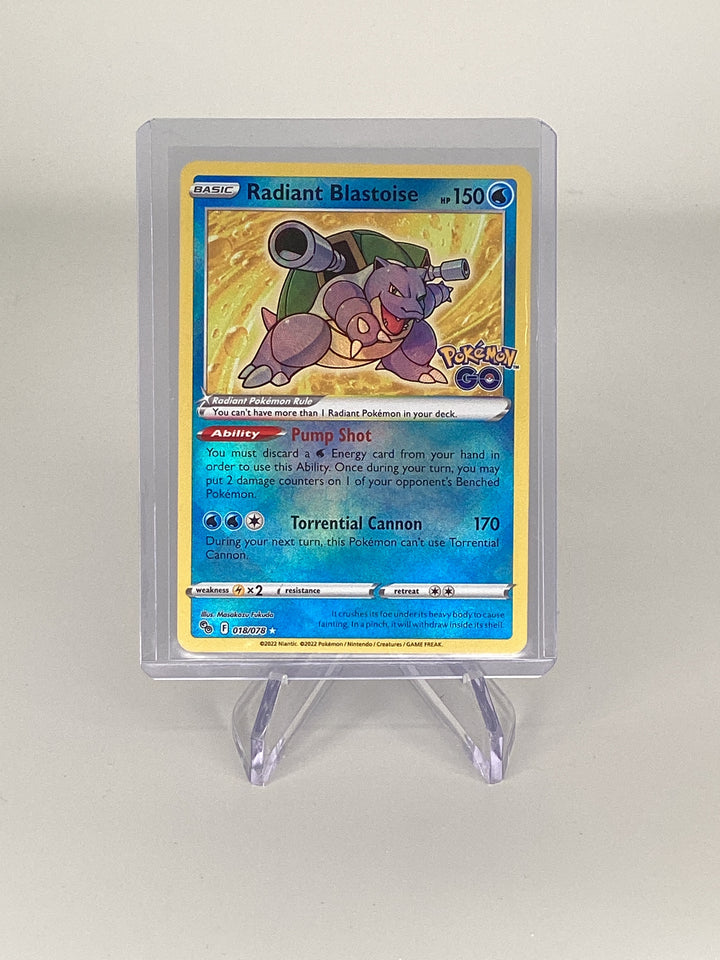 Pokemon TCG 2022 Radiant Blastoise Holo Pokemon Go, 018/078