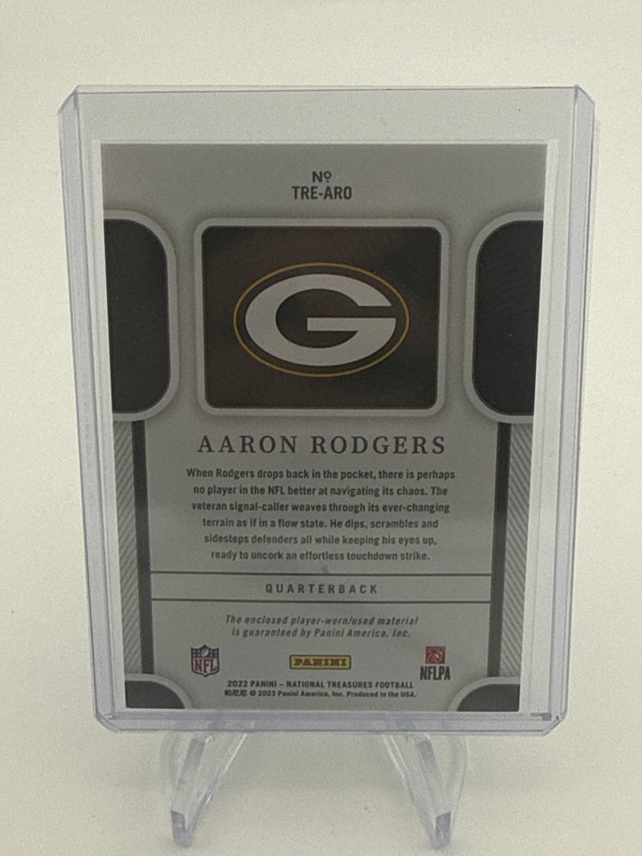 Aaron Rodgers 2022 Panini National Treasures Tremendous Treasures Relic, 01/49