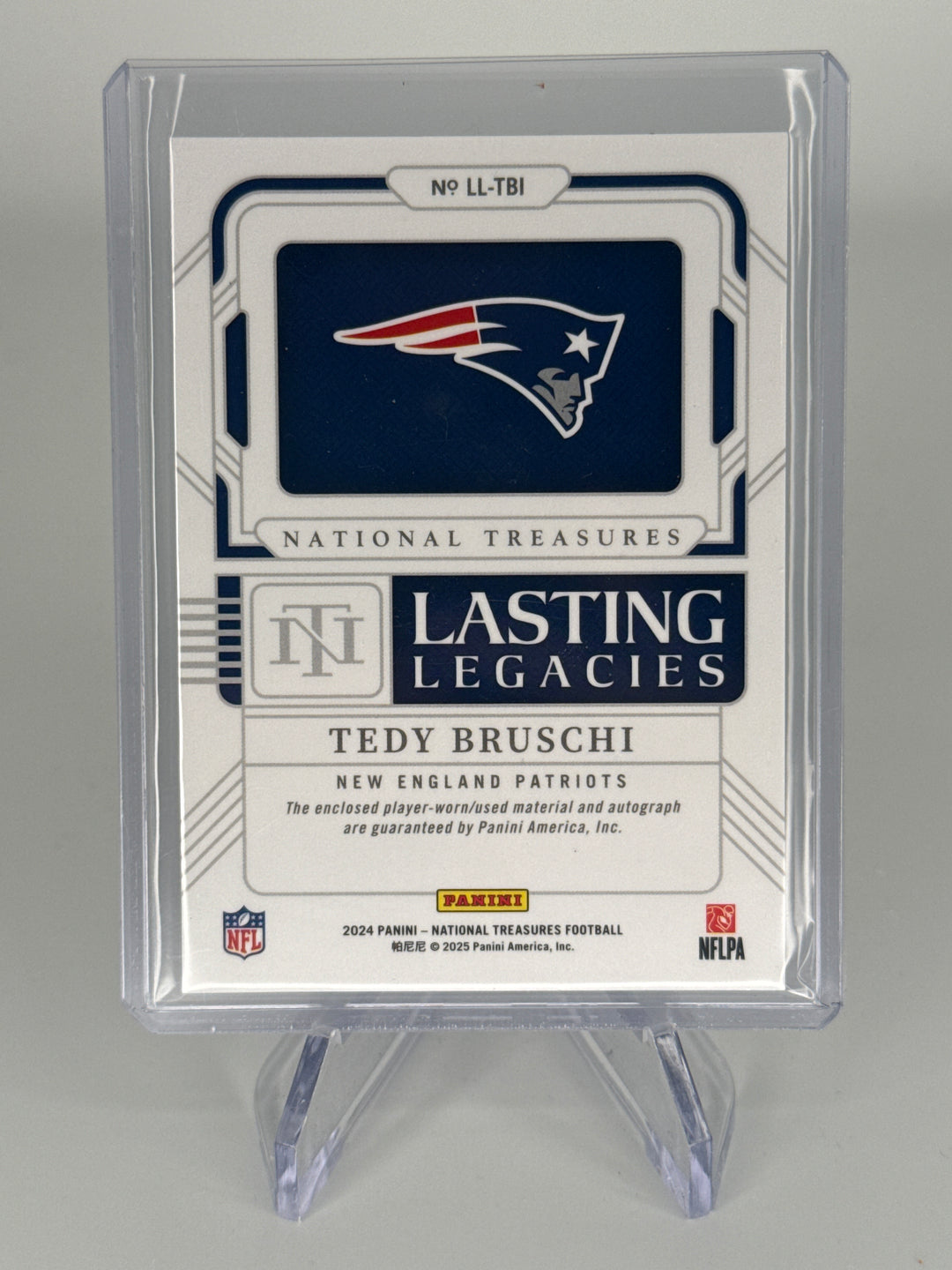 Teddy Bruschi 2024 Panini National Treasures Lasting Legacies Patch Auto, 79/99