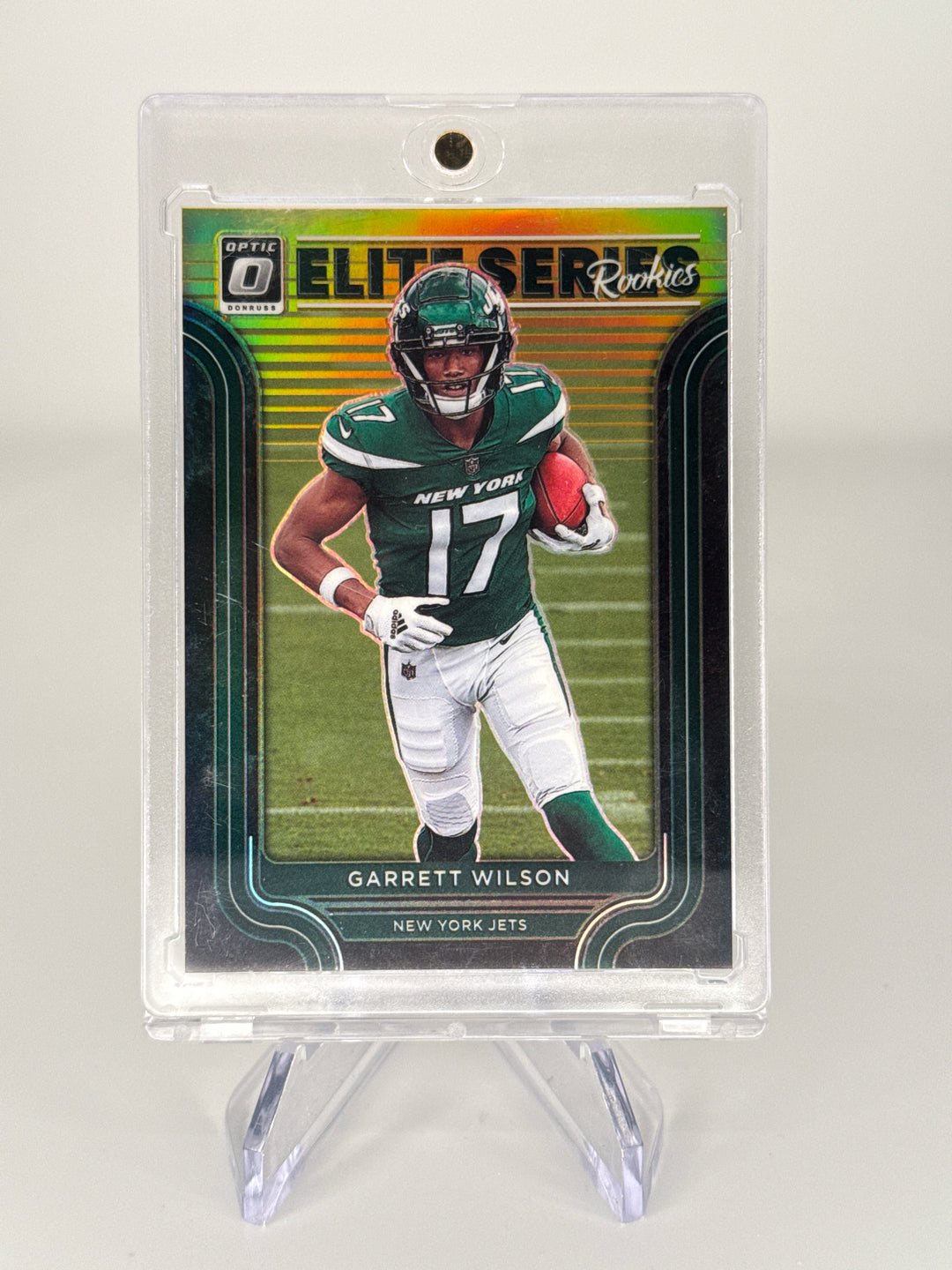 Garrett Wilson 2022 Panini Donruss Optic Elite Series Rookie Gold Prizm, 05/10
