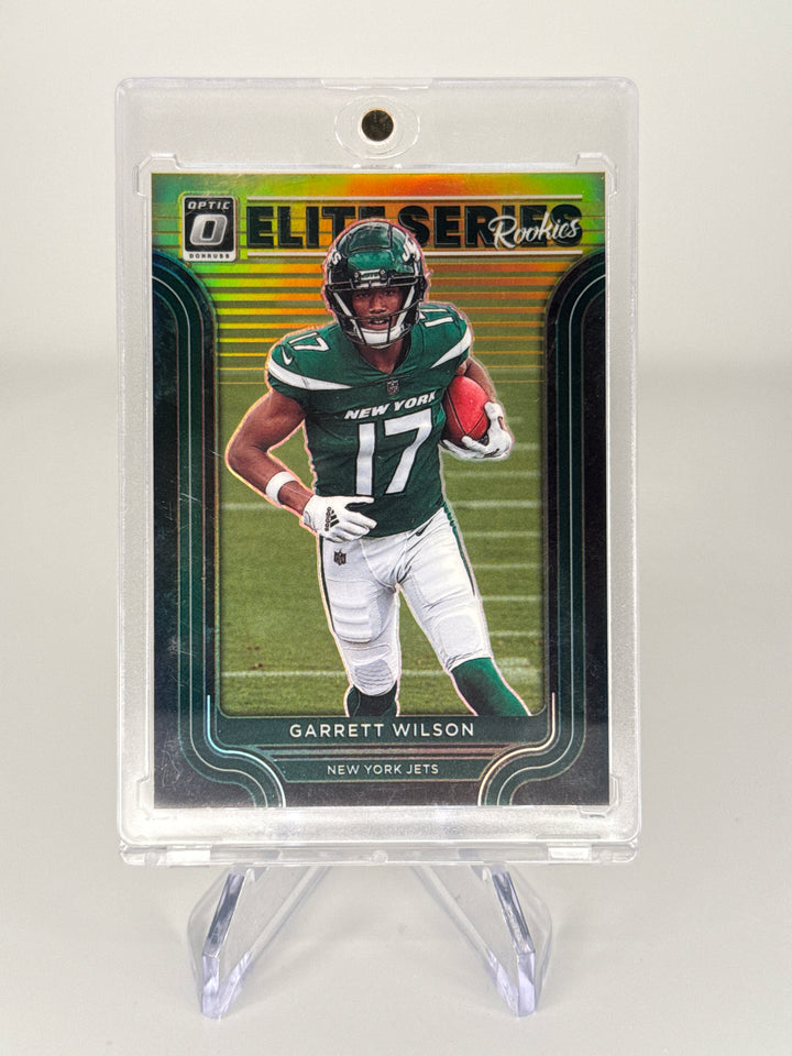 Garrett Wilson 2022 Panini Donruss Optic Elite Series Rookie Gold Prizm, 05/10