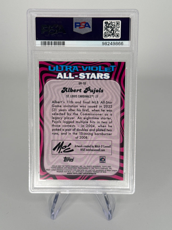 Albert Pujols 2023 Topps Chrome Ultraviolet All-Stars SSP Case Hit, PSA 10 Gem Mint