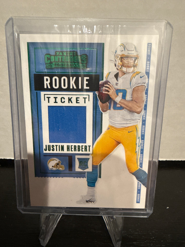 Justin Herbert 2020 Panini Contenders Rookie Ticket Variation Jersey Relic