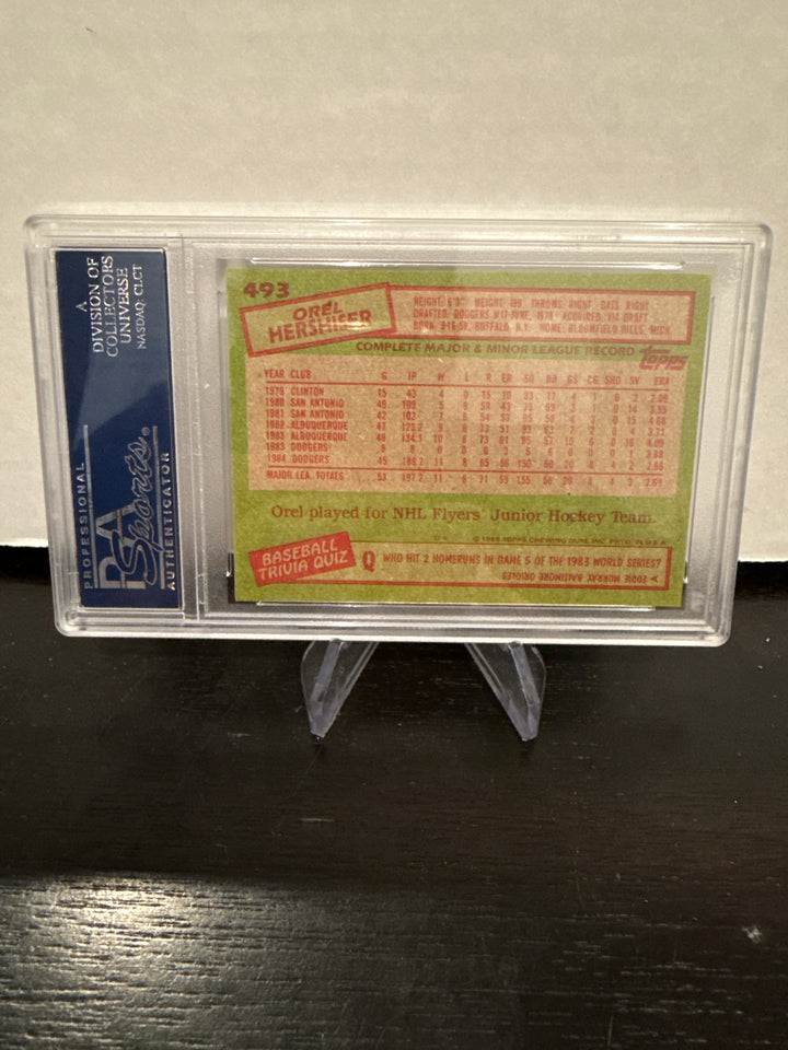 Orel Hershiser 1985 Topps Rookie, PSA 10 Gem Mint