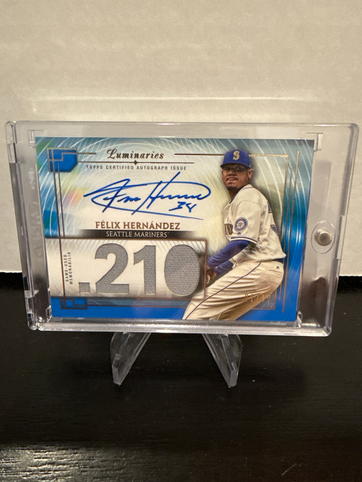 Felix Hernandez 2024 Topps Luminaries Masters of the Mound Auto Relic Blue, 01/10