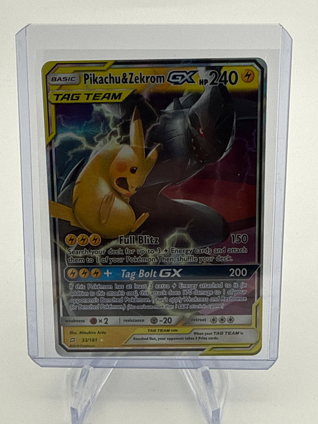 Pokémon TCG 2019 Pikachu & Zekrom GX Sun & Moon Tag Team, 33/181