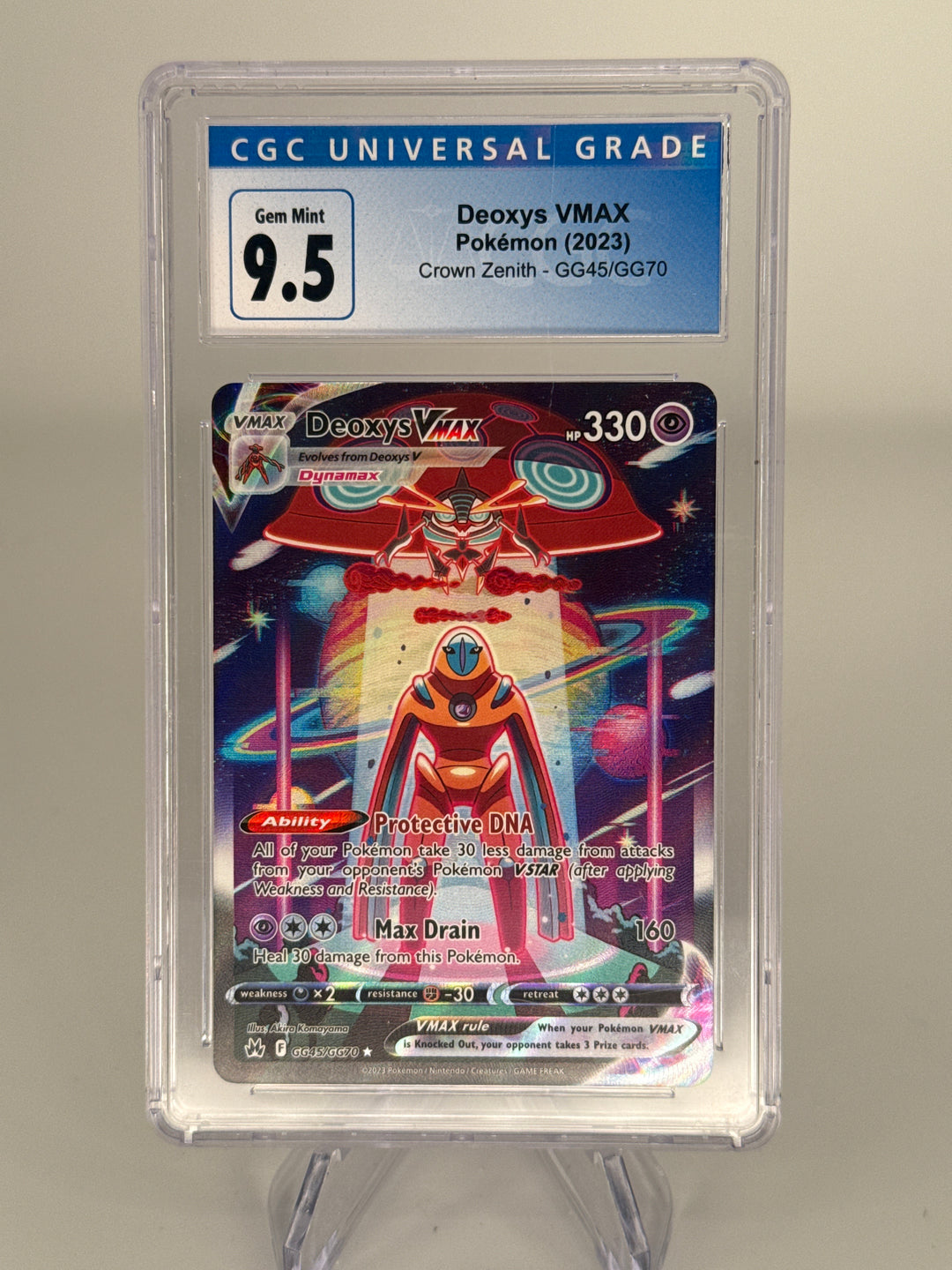 Pokemon TCG 2023 Deoxys VMax Crown Zenith Gallarian Gallery Full Art Ultra Rare Holo, GG45/GG70, CGC 9.5 Gem Mint
