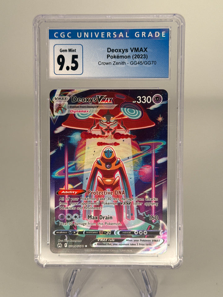 Pokemon TCG 2023 Deoxys VMax Crown Zenith Gallarian Gallery Full Art Ultra Rare Holo, GG45/GG70, CGC 9.5 Gem Mint