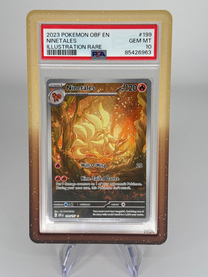 Pokemon TCG 2023 Ninetales Obsidian Flames Illustration Rare Full Art, 199/197, PSA 10 Gem Mint