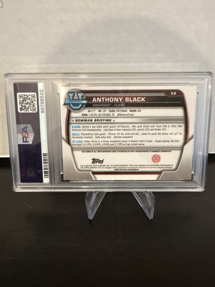 Anthony Black 2022 Bowman U 1st Prospect Auto, PSA 10 Gem Mint