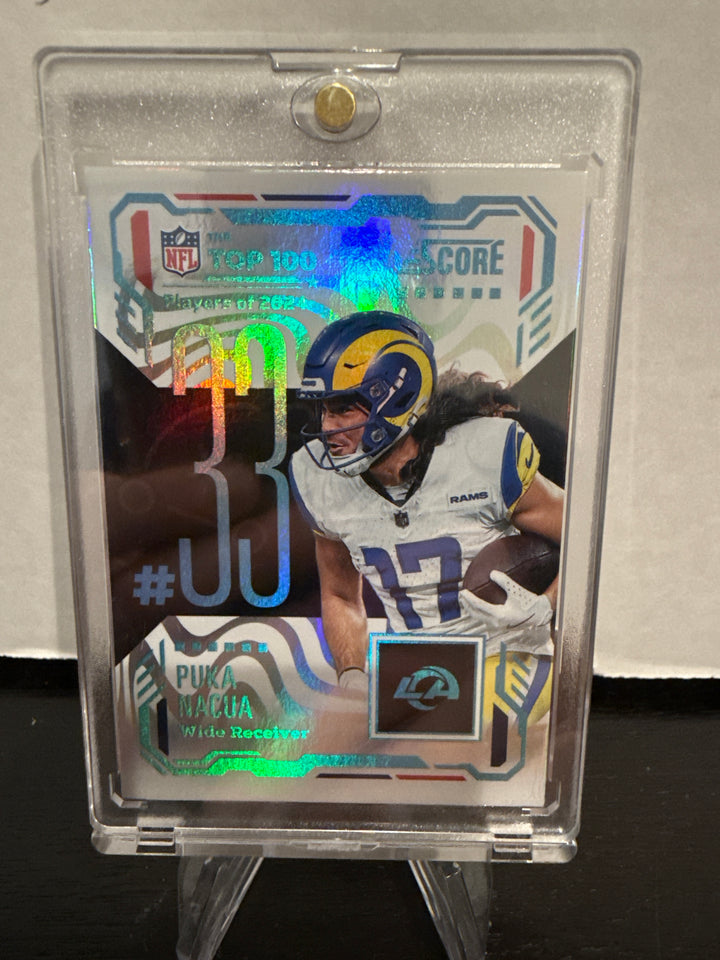 Puka Nacua 2025 Panini Score Top 100 SSP Case Hit