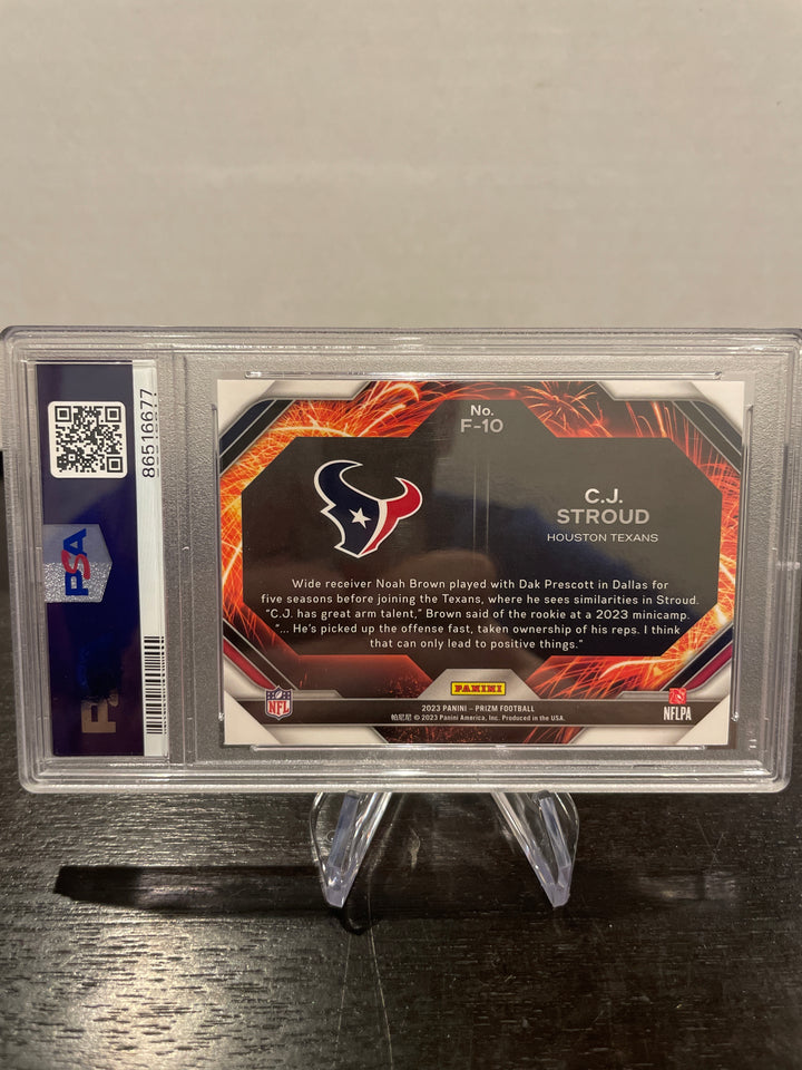 CJ Stroud 2023 Panini Prizm Fireworks Rookie, PSA 10 Gem Mint