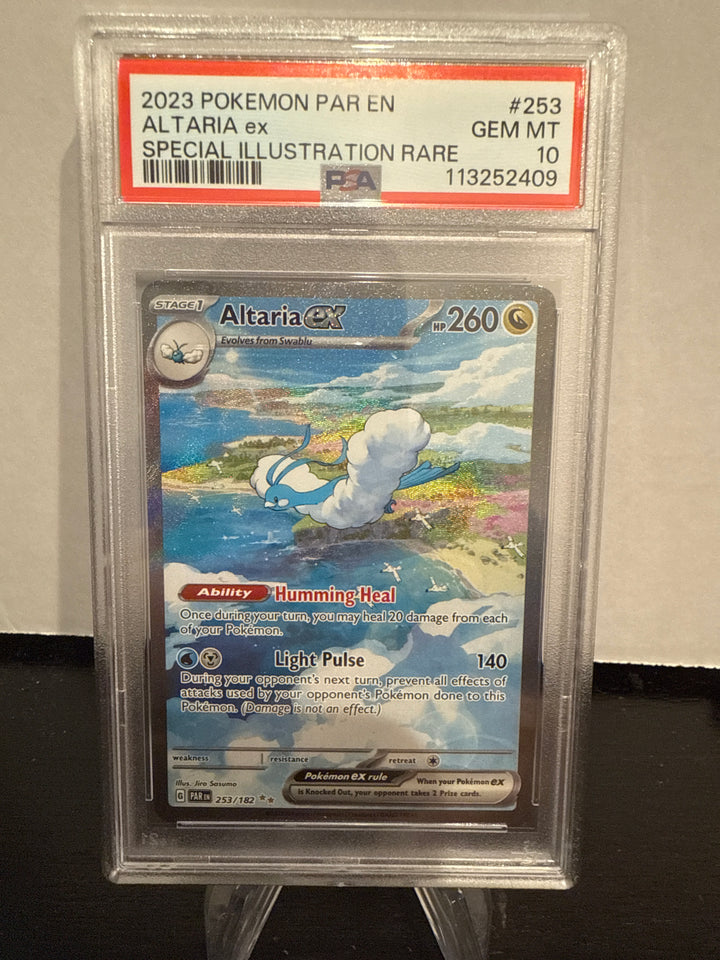 Pokémon TCG 2023 Altaria EX Paradox Rift Full Art Special Illustration Rare, 253/182, PSA 10 Gem Mint