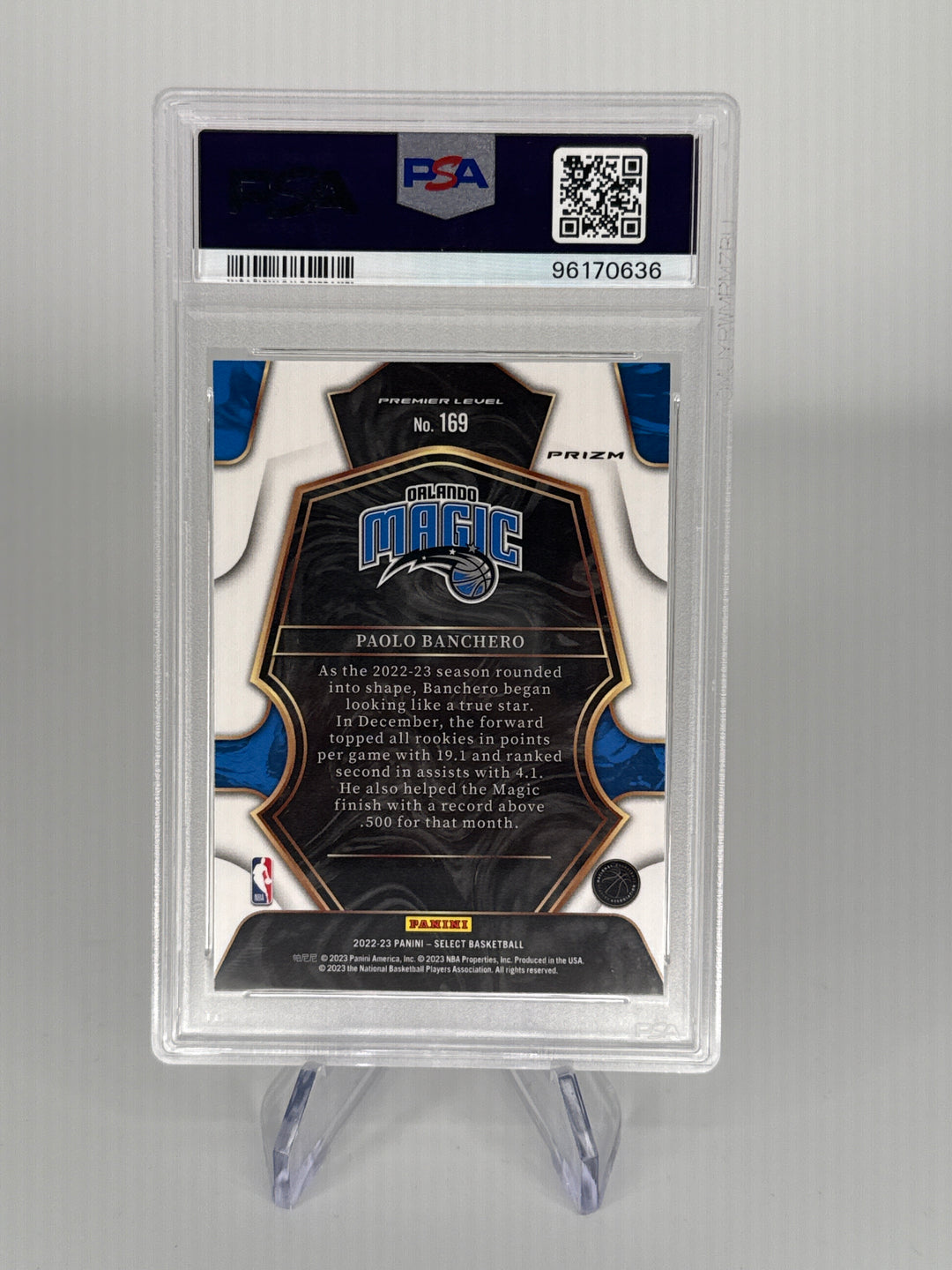 Paolo Banchero 2022 Panini Select Red Cracked Ice Rookie, PSA 10 Gem Mint